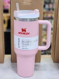 Plain Pink Stanley 40oz Stainless Steel Vacuum Insulated Tumbler with Handle