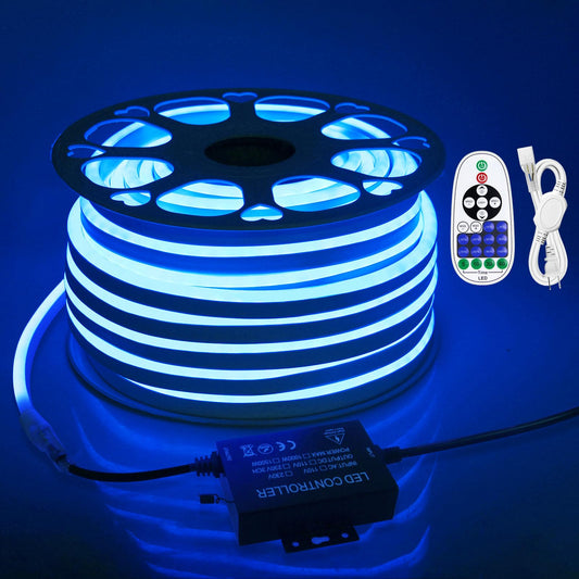 Samsion LED Rope Lights Outdoor 45M Waterproof Flexible Blue Silicone with Dimmable Controller